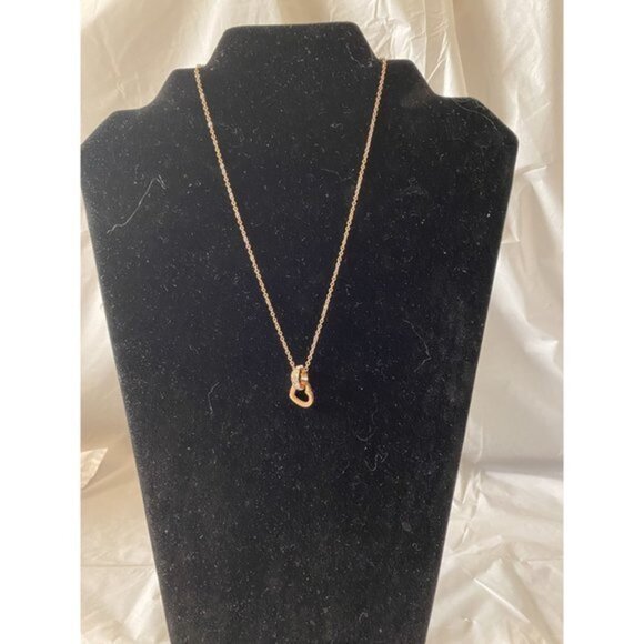 Heart and Crystal Rose Gold Chain Necklace - Picture 8 of 11
